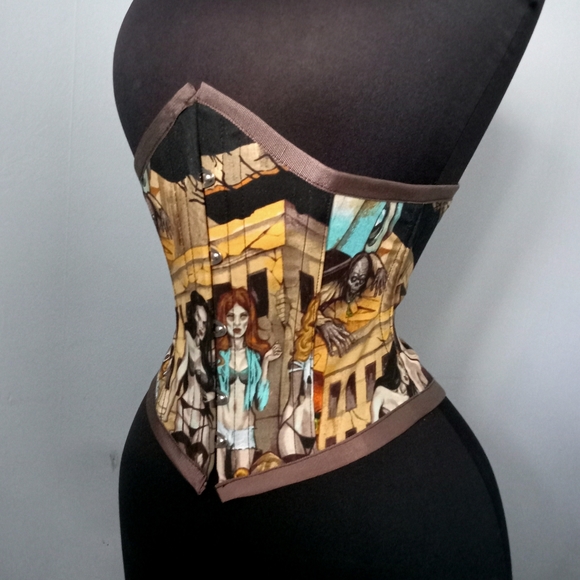 "Undead Elegance: Handmade Victorian Zombie Corset"ready to ship - Picture 6 of 6